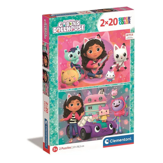 Puzzle 2×20 pièces Gabby chat