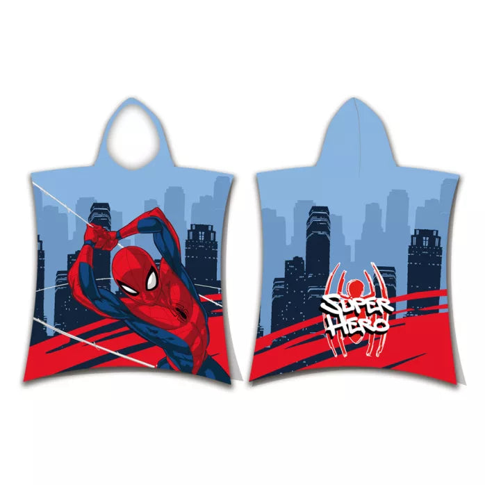 Poncho en coton spiderman 50×115cm
