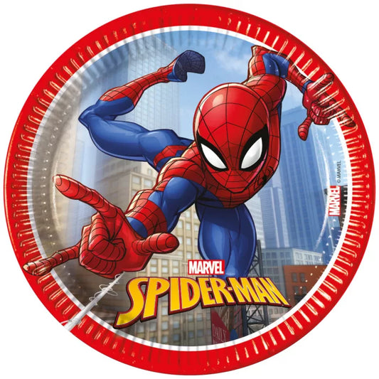 Lot de 8 assiettes en carton spiderman 20cm