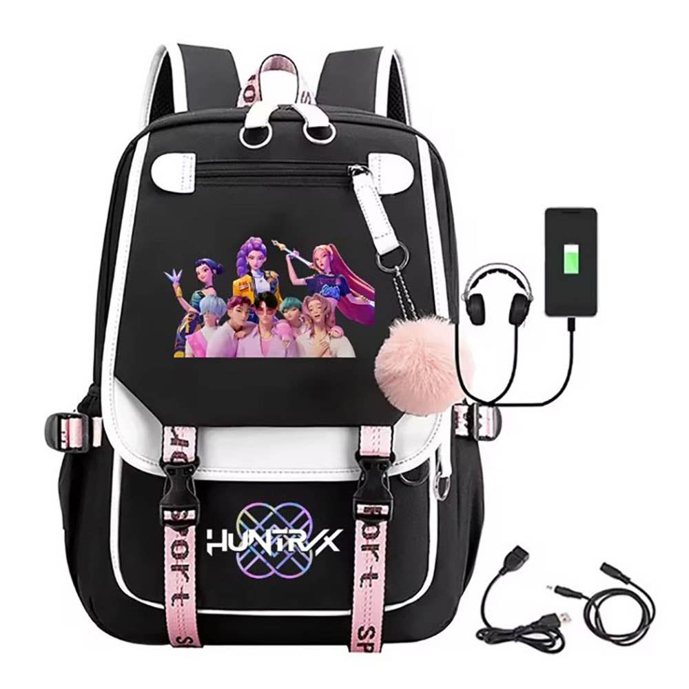 Sac à dos Pom Pom Chasseurs de Démons KPOP pour Enfants HUNTRIX