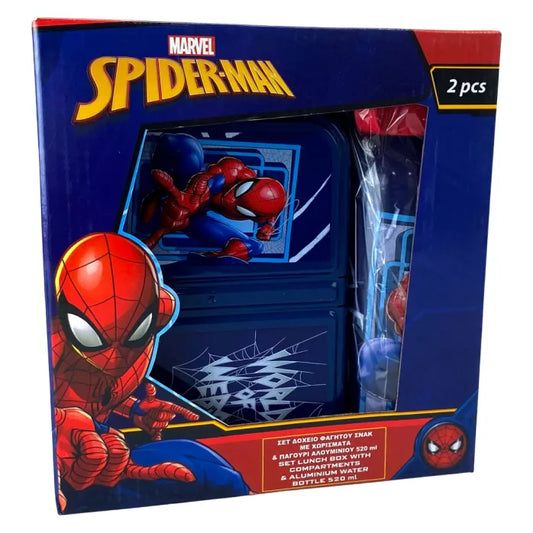 Coffret boîte a sandwich + gourde Aluminium spiderman 520ml