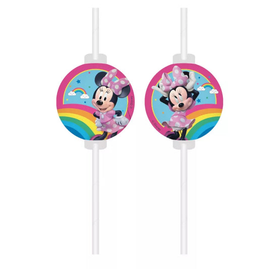 Pailles papier ×4 Minnie