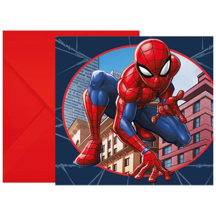 Invitations anniversaire spiderman ×6