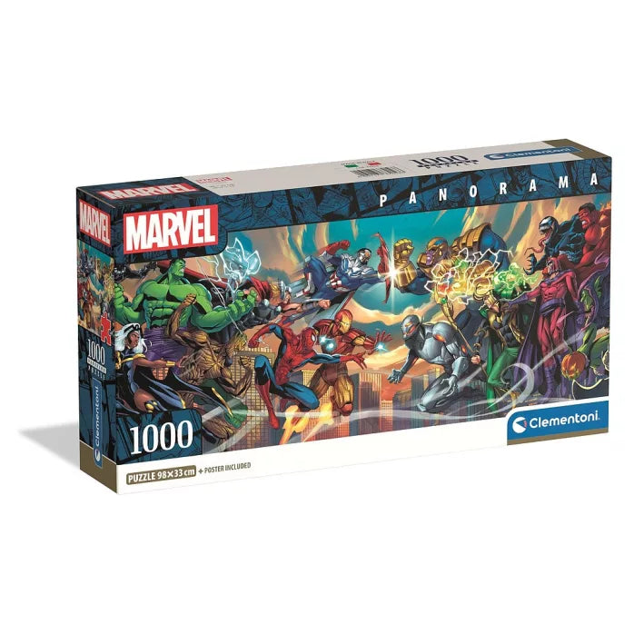 Puzzle panoramique compact Avengers VS Villains de 1000 pièces Clementoni
