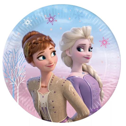 Lot de 8 Assiettes anniversaire reine des neiges 23cm