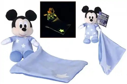 Peluche Mickey Mouse Disney avec doudou phosphorescent 10 x 35 cm