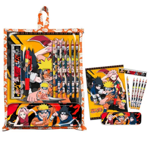 Ensemble de papeterie Naruto avec support