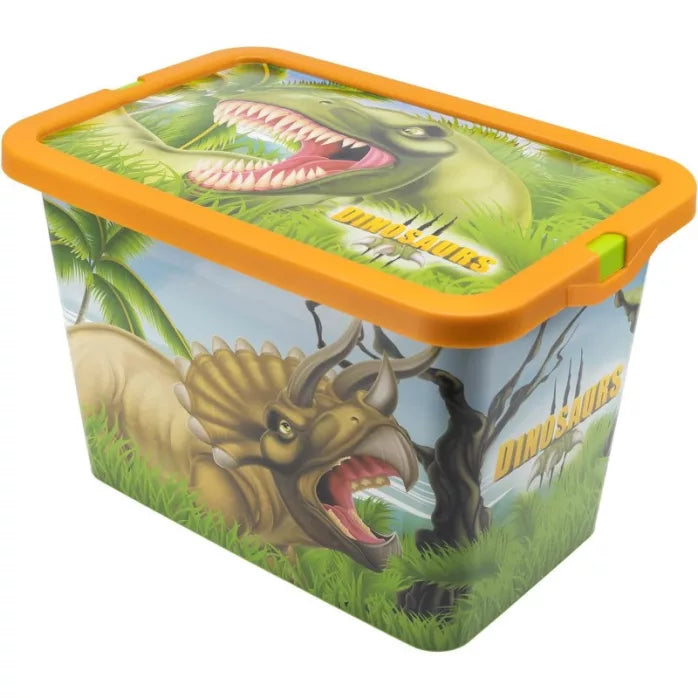 Boite de rangement plastique dinosaure 7L 19 x 19,5 x 29,5 cm