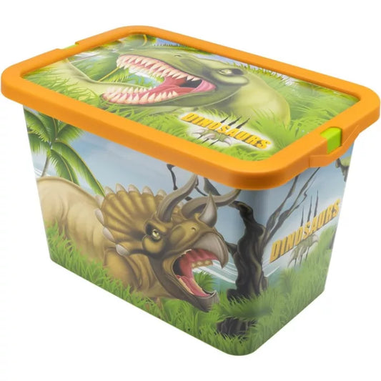 Boite de rangement plastique dinosaure 7L 19 x 19,5 x 29,5 cm