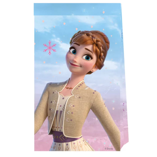 Sachet papier anniversaire reine des neiges x4