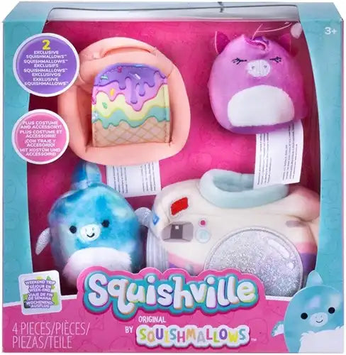 Coffret Squishmallows Squishville Mini avec 3 accessoires assortis (18,5 x 19 cm)