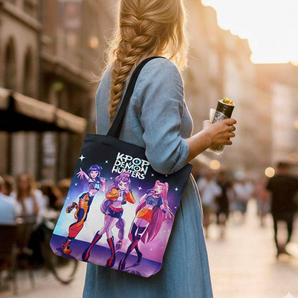 Sac fourre-tout imprimés graphiques Kpop Demon Hunters HUNTRIX