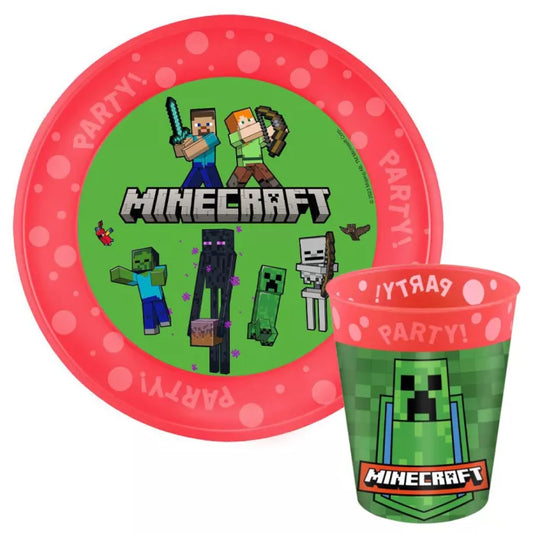 Ensemble vaisselle plastique Minecraft