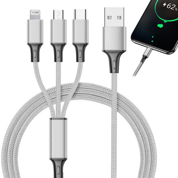 Câble USB 3 en 1 pour téléphone