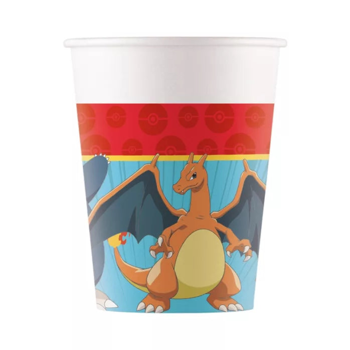8 gobelets anniversaire Pokémon en papier 200ml