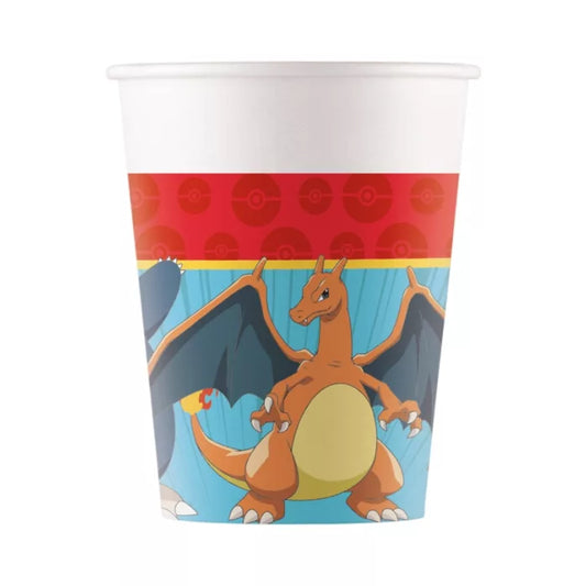8 gobelets anniversaire Pokémon en papier 200ml