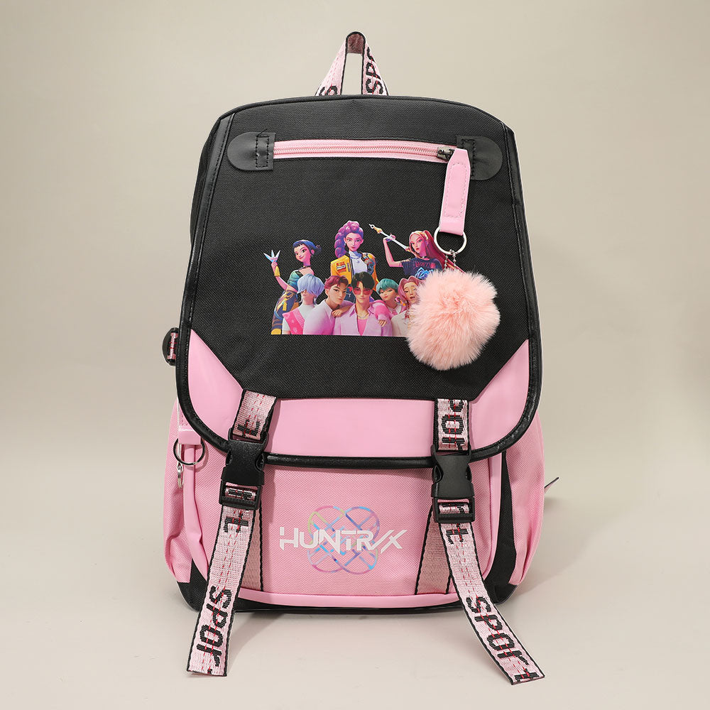 Sac à dos Pom Pom Chasseurs de Démons KPOP pour Enfants HUNTRIX