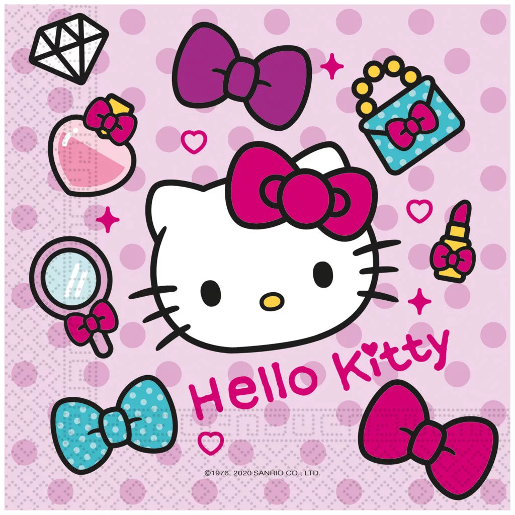 20 Serviettes en papier hello kitty