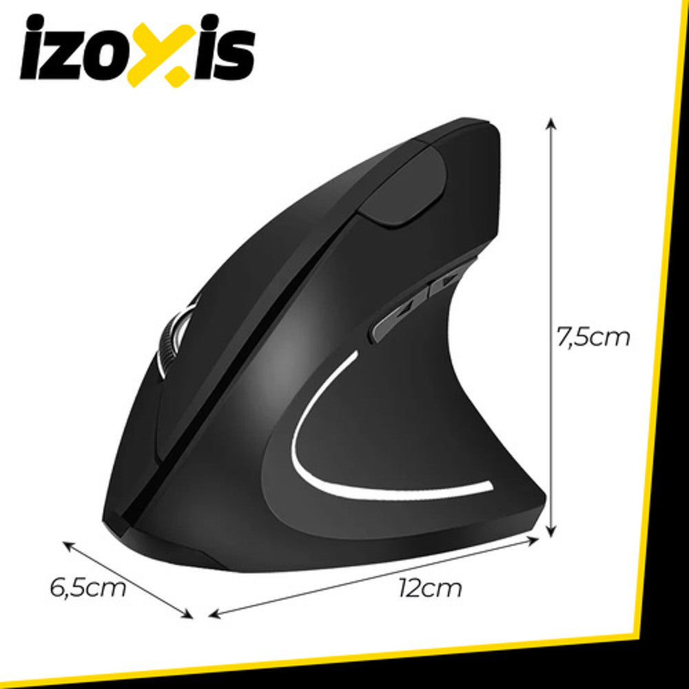 Souris sans fil, ergonomique, souris verticale pour ordinateur - universelle, USB 2,4 GHz IZOXIS